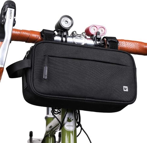 Rhinowalk Multifunction Bike Handlebar Bag Front Bag 3L Bicycle Frame Bag Waterproof Shoulder Bag Handbag Waist Bag (Pure Black) in Saudi Arabia