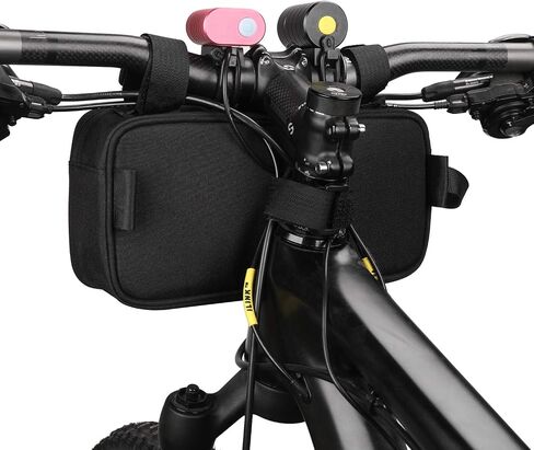 Rhinowalk Multifunction Bike Handlebar Bag Front Bag 3L Bicycle Frame Bag Waterproof Shoulder Bag Handbag Waist Bag (Pure Black) in Saudi Arabia