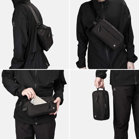 Rhinowalk Multifunction Bike Handlebar Bag Front Bag 3L Bicycle Frame Bag Waterproof Shoulder Bag Handbag Waist Bag (Pure Black) in Saudi Arabia