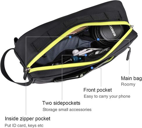 Rhinowalk Multifunction Bike Handlebar Bag Front Bag 3L Bicycle Frame Bag Waterproof Shoulder Bag Handbag Waist Bag (Pure Black) in Saudi Arabia