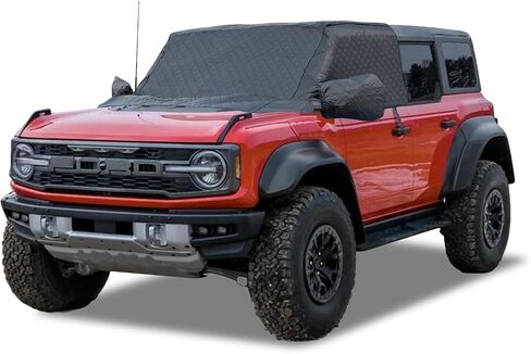 إكسسوارات Guina Ford Bronco 2021 2022 2023 2024 غطاء ثلجي للزجاج الأمامي يتضمن غطاءين للمرايا الجانبية، حماية من الجليد والثلج في جميع الأحوال الجوية، غطاء ثلجي للزجاج الأمامي للسيارة in Saudi Arabia