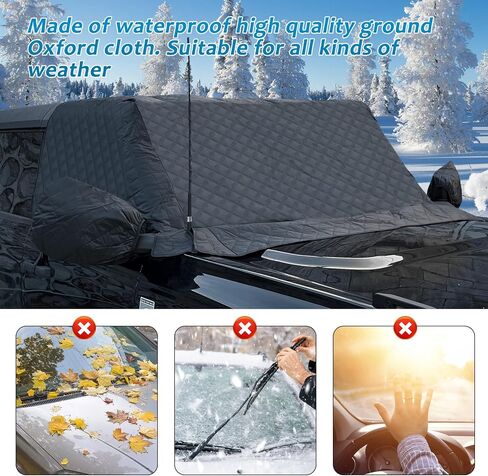 إكسسوارات Guina Ford Bronco 2021 2022 2023 2024 غطاء ثلجي للزجاج الأمامي يتضمن غطاءين للمرايا الجانبية، حماية من الجليد والثلج في جميع الأحوال الجوية، غطاء ثلجي للزجاج الأمامي للسيارة in Saudi Arabia