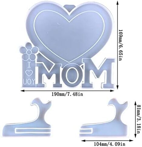 Playing Mold Photo Frame Resin Molds Silicone, Resin Picture Frames Molds for Epoxy Resin,Mother's Day Theme Heart Shape Silicone Epoxy Molds for DIY Crafts Home Table Decor Mother's Day Gifts in Saudi Arabia