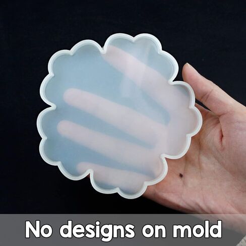 ResinWorld 4 Pack 4 inches Flower Coaster Molds(No Designs on Mold), Floral Silicone Coaster Molds for Epoxy Resin, Glossy Geode Aagate Silicone Coasters Molds, for Resin Coasters, Candle Holder in Kuwait
