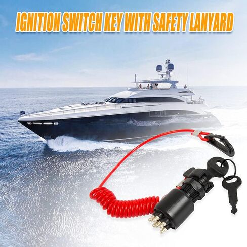 RANSOTO 5005801 مفتاح الإشعال 175974 مع حبل أمان متوافق مع OMC Johnson Evinrude Boat 40-200HP مفتاح التجميع استبدال 175974 in Saudi Arabia