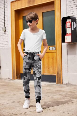 Boyoo Boy's Sweatpants Drawstring Tie Dye Joggers Pants with Side Stripe Active Sports Track Pants for 5-14Y in Saudi Arabia