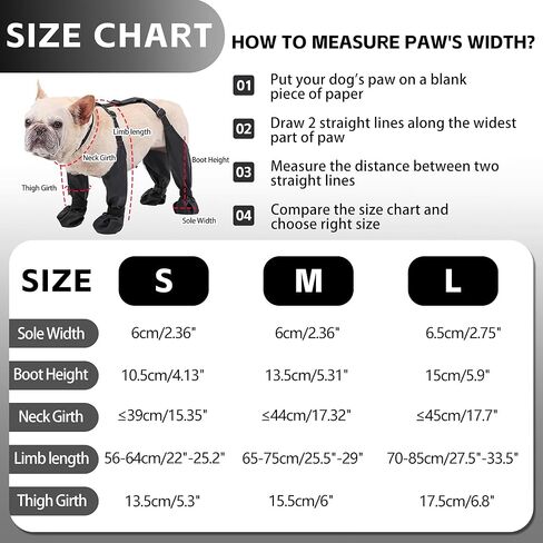 Dog Suspender Boots Waterproof Dog Shoes for Small Medium Dogs, Dog Paw Protectors Dirty-Proof & Anti-Fall Boots Dog Rubber Boots, Adjustable Dog Rain & Snow Booties for Outdoor Walking Running Hiking in Kuwait