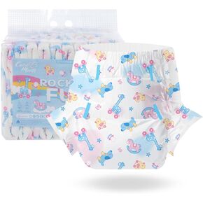 CutiePlusU Adult Diapers 10 Pieces,Rocking Fun Disposable Incontinence Briefs with Tabs for Women and Men, Maximum Overnight Absorbency(Large 37"-47") in Saudi Arabia