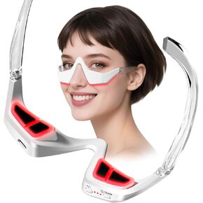 Under-Eye Red Light Therapy Device, Microcurrent Eye Massager Red Light Therapy Glasses Red Light Eye Mask for Relieve Eye Fatigue, Dark Circles, Puffiness, Wrinkles Fine Lines in Saudi Arabia