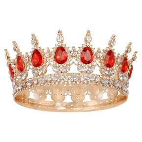 WOVOWOVO Red Queen Crown for Women Princess Crown Birthday Tiara Rhinestone Wedding Crowns Headband for Bride Hair Accessories Halloween Costume Party Prom Gifts in Kuwait