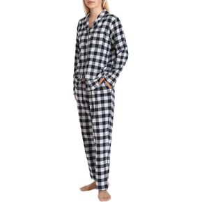 Women's Petite Flannel Button Down Pajama Set Petite Size Cotton Pjs in Saudi Arabia