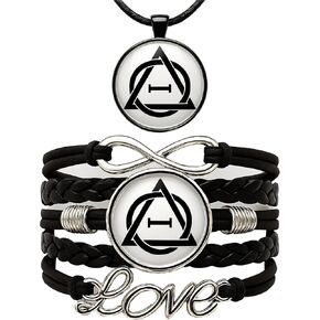 Therian, Therian Stuff, Therian Necklace—Bracelets: Unique Animal Spirit Logo Pendant and Adjustable Handmade Leather Band, Gift for Therians and Animal Lovers in Kuwait