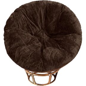 Shaggy Cover for Papasan Cushion, Shaggy Papasan Chair Cushion Cover, Fluffy Plush Faux Fur Zippered Slipcover Only, Removable Papasan Cushion Covers (Brown, 55 * 55in) in Saudi Arabia
