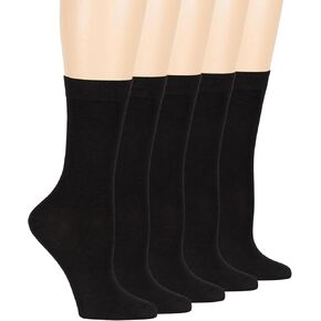 Autoor Women's Viscose Bamboo Calf Socks Casual Lightweight Breathable Crew Socks Anti Odor Women's Socks 5 Pairs in Saudi Arabia