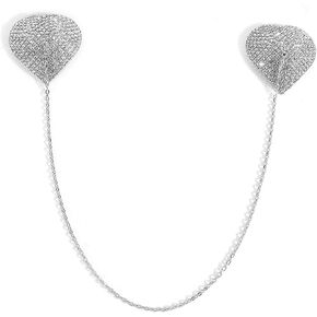 Rhinestone Heart Nipple Pasties Jewelry Sexy Festival Rave Nipple Cover Stickers Body Chain Crystal Nipple Bra Body Chain Jewelry for Women in Saudi Arabia