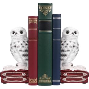مساند كتب مزخرفة على شكل بومة، نهايات كتاب من الراتنج العتيق بقاعدة مضادة للانزلاق | سدادات كتب البومة الفريدة القابلة للتجميع للمكتب المنزلي والمكتبة (أبيض) in Kuwait