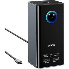 USB C Laptop Docking Station Dual Monitor Dual HDMI 4k DP Triple Display Hub 10G, 13 in 1 MOKiN USB C Hub with 3 Monitors,Displayport,USB3.1,RJ45,100W PD,Card Reader,Audio/Mic, for Dell HP Lenovo in Kuwait