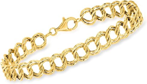 روس سيمونز 14kt الذهب الأصفر وصلة مزدوجة البيضاوي سوار in Saudi Arabia