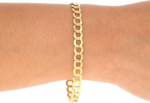 Nuragold 14k Real Yellow Gold Solid Cuban Curb Link 6mm Chain Bracelet (7"-9") Italian Jewelry for Men & Women in Saudi Arabia