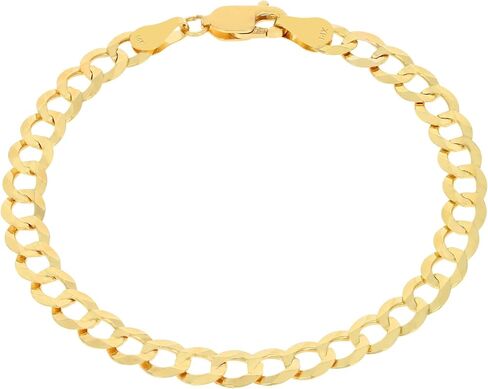 Nuragold 14k Real Yellow Gold Solid Cuban Curb Link 6mm Chain Bracelet (7"-9") Italian Jewelry for Men & Women in Saudi Arabia
