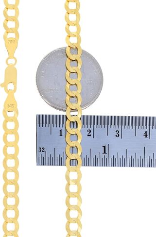 Nuragold 14k Real Yellow Gold Solid Cuban Curb Link 6mm Chain Bracelet (7"-9") Italian Jewelry for Men & Women in Saudi Arabia