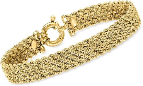 Ross-Simons Italian 14kt Yellow Gold Multi-Row Rope-Chain Bracelet in Saudi Arabia