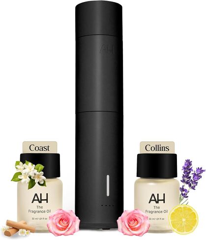 موزع روائح الهواء البارد الذكي وزيت عطري ثنائي من أورا هاوس - موزع روائح عطرية يتم التحكم فيه بواسطة تطبيق بلوتوث للمنزل (زيوت كولينز آند كوست 30 مل) - روائح مستوحاة من الفنادق، أجواء سهلة in Kuwait