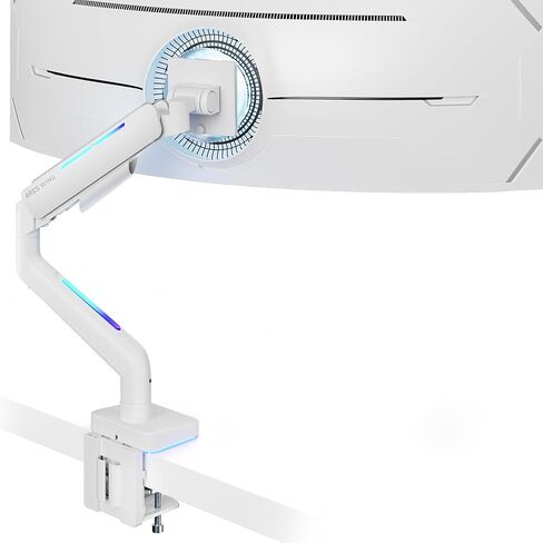 ذراع مراقبة Ultrawide لشاشة الشاشة الثقيلة 17-49 'تصل إلى 44 رطلاً ، ذراع شاشة منفردة غاز مع ضوء RGB ، وذراع جهاز كمبيوتر للألعاب القابلة للتعديل للمكتب in Kuwait