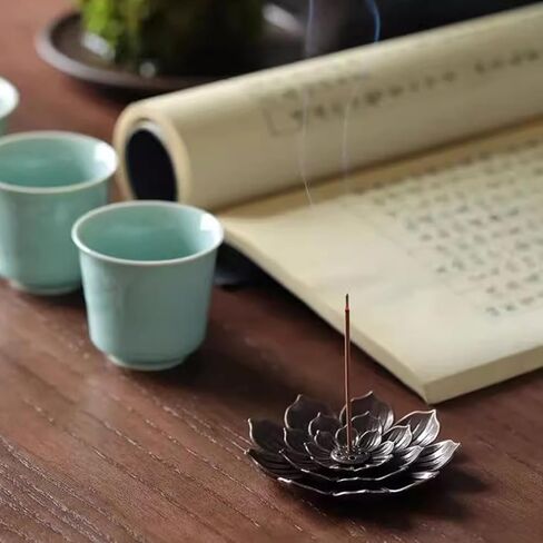 Brass Lotus Incense Stick Holder with Detachable Ash Catcher in Saudi Arabia