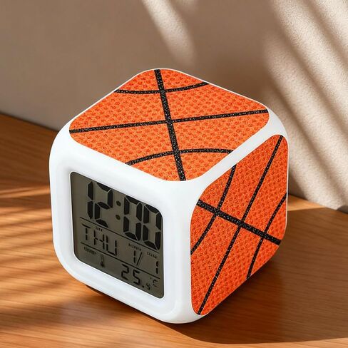 Kenning Christmas Alarm Clock Desk Table Gift with 7 LED Color Changing Nightlight, Xmas Sports Glowing Electronic Colorful Digital Alarm Clock Birthday Present(Rugby) in Saudi Arabia