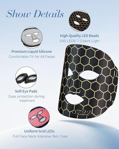 Red Light Therapy for Face LED Redlight Mask Infrared Wireless Series 2 Eyes Medical Grade Device 4d Profesional Laser Mascara Facial and Blue Facemask Skincare Anti Aging Time Keeper in Saudi Arabia