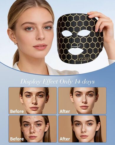 Red Light Therapy for Face LED Redlight Mask Infrared Wireless Series 2 Eyes Medical Grade Device 4d Profesional Laser Mascara Facial and Blue Facemask Skincare Anti Aging Time Keeper in Saudi Arabia