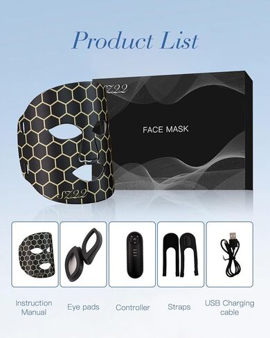 Red Light Therapy for Face LED Redlight Mask Infrared Wireless Series 2 Eyes Medical Grade Device 4d Profesional Laser Mascara Facial and Blue Facemask Skincare Anti Aging Time Keeper in Saudi Arabia