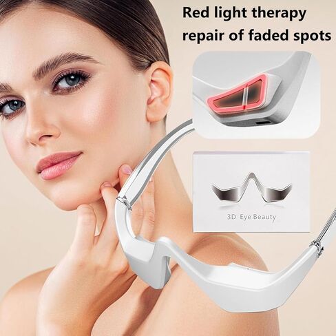 Under-Eye Red Light Therapy Device, Microcurrent Eye Massager Red Light Therapy Glasses Red Light Eye Mask for Relieve Eye Fatigue, Dark Circles, Puffiness, Wrinkles Fine Lines in Saudi Arabia