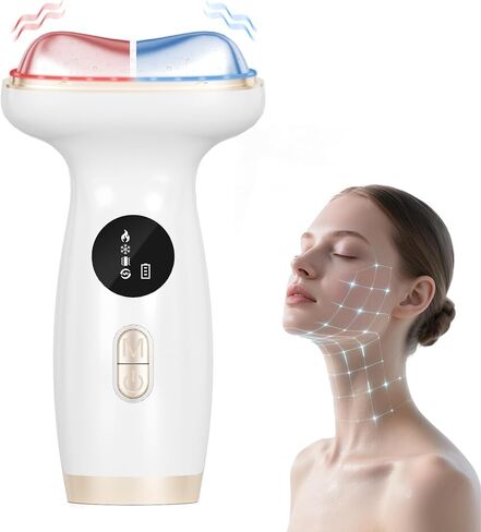 مدلك الوجه بالحرارة الباردة مع العلاج بالضوء الأحمر، هدايا عيد الميلاد للنساء 7 في 1 LED Gua Sha Sculptor، Microcurrent، اهتزاز للوجه والرقبة ورفع العين والتجاعيد والانتفاخ وشد البشرة in Kuwait