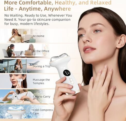 مدلك الوجه بالحرارة الباردة مع العلاج بالضوء الأحمر، هدايا عيد الميلاد للنساء 7 في 1 LED Gua Sha Sculptor، Microcurrent، اهتزاز للوجه والرقبة ورفع العين والتجاعيد والانتفاخ وشد البشرة in Kuwait