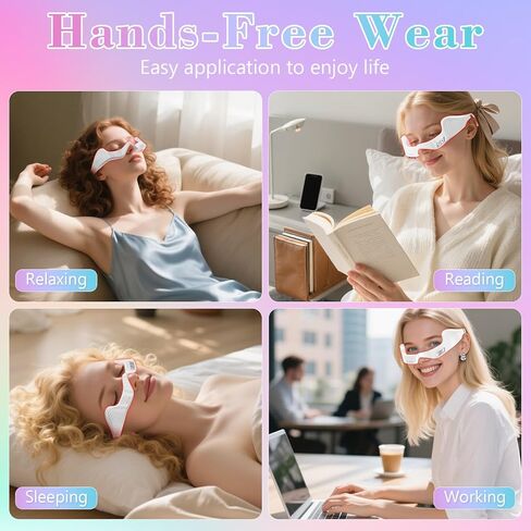 Under Eye Red Light Therapy Device, Red Light Therapy Glasses,Red 650 NM,Red Light Eye Mask for The Treatment of Eye Bags,Dark Circles,Puffiness periorbital for Treating Acne (White） in Saudi Arabia