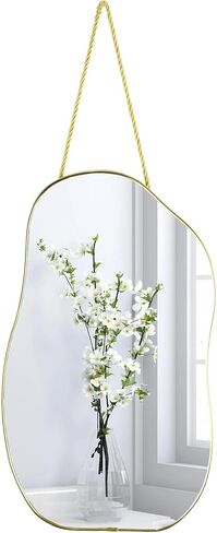 Irregular Wall Mirror, 15.6x9-inch Gold Wall-Mounted Asymmetrical Mirror, Suitable for Bathrooms, Hallways, and More (Gold) in Saudi Arabia