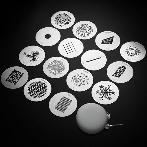 16Pcs Round Gobos Kit for Optical Snoot,66mm/2.6in Metal Plate Patterns for Spotlight Attachment in Saudi Arabia