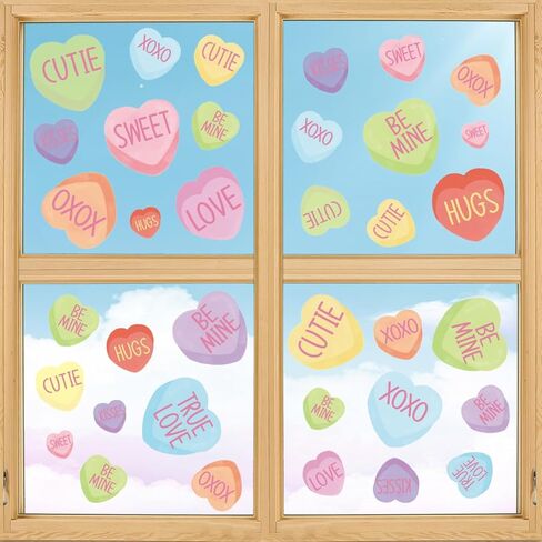 Horaldaily 200 PCS Valentine Window Cling Sticker, Pink Red Tiny Love Hearts Home Party Supplies Shop Window Glass Display Decoration in Kuwait