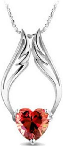 Fashion 18K White Gold Plated Heart Angel Wings Pendant Necklace in Saudi Arabia