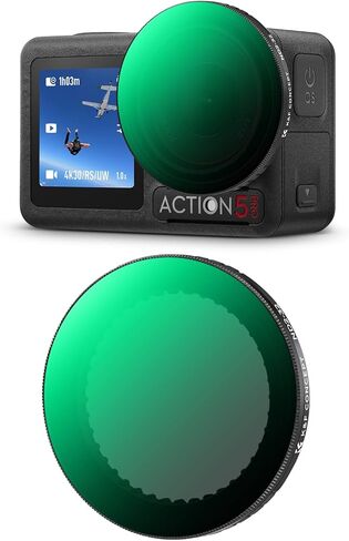 K&F Concept Push in Fit ND8 (3 Stop) Lens Filter for DJI Osmo Action 5 Pro/Osmo Action 4/Osmo Action 3, 28 Multi-Coated Neutral Density Light Reduction Filter, Optical Glass/Aluminum Alloy Frame in Saudi Arabia