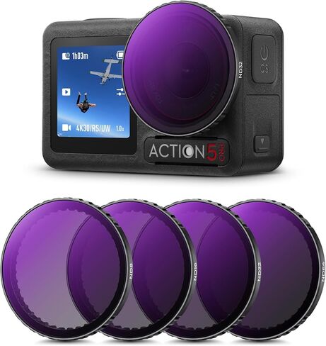 K&F Concept Push in Fit ND8 (3 Stop) Lens Filter for DJI Osmo Action 5 Pro/Osmo Action 4/Osmo Action 3, 28 Multi-Coated Neutral Density Light Reduction Filter, Optical Glass/Aluminum Alloy Frame in Saudi Arabia