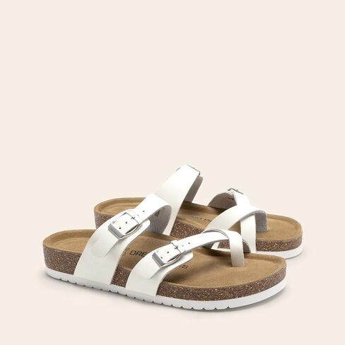 DREAM PAIRS Women's Comfortable Cork Sandals Suede Leather Insole Slides Arch Support Walking Sandals in Saudi Arabia