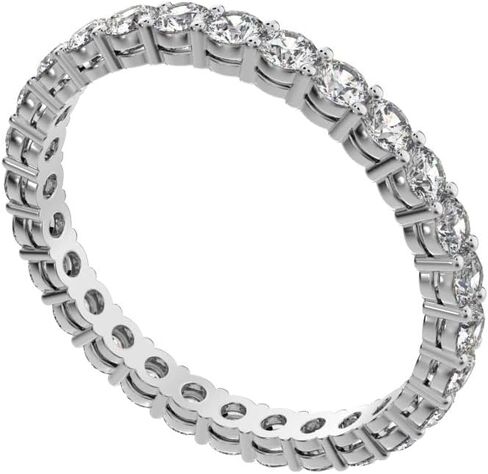 Clara Pucci 0.68 Ct Round Cut Diamond Dainty Minimalist Stackable Half Eternity Light Simple Solid 14K White Gold Everyday Womens Wedding Band Ring in Saudi Arabia