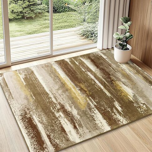 2x6 Runner Rug for Hallway Kitchen: Modern Abstract Throw Rugs with Rubber Backing Washable for Entryway, Soft Long Non-Slip Area Rug for Bedroom Home Decor Aesthetic, Grey in Saudi Arabia