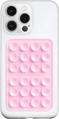 PKYAA Anteel Max - Silicone Suction Phone Case Adhesive Mount, Upgraded Super Strong Grip, Durable, Easy to Use, Hands-Free Sticky Phone Holder for Selfies, Tiktok Videos, 2.56"x3.94" (Light Pink) in Kuwait