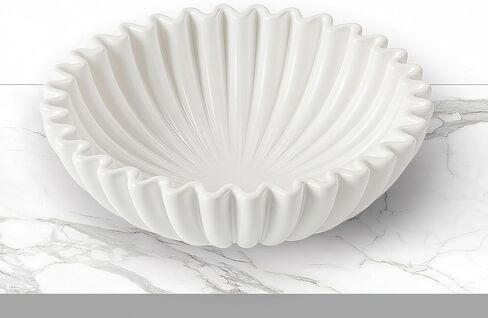 Large Ceramic Decorative Bowl -White Decorative Bowls for Home Decor-Perfect for Entry Way Table, Fruit Bowl, Key Bowl in Kuwait