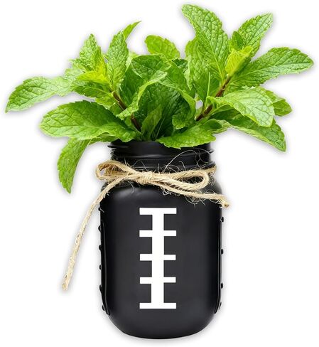 1Pcs Football Decor Table Centerpieces Decor Football Decoration for Home Vase Mason Jars Touch Down Rugby Day Table Rugby Party Decorations Decoration with Sticker for Sports Party in Saudi Arabia