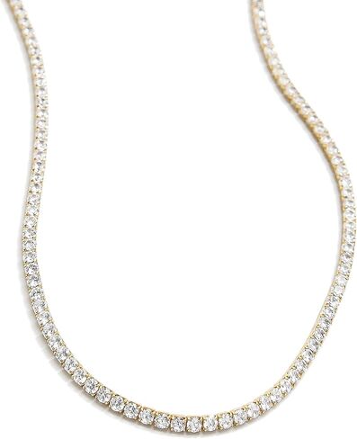 BaubleBar Bennett 18K Gold Vermeil Adjustable Classic Tennis Necklace, Gold-Plated/Pavé in Saudi Arabia